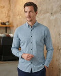Camisa Moonkey Manga Larga Cuadros Azul — Santorini Sky