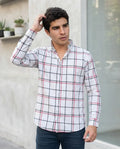Camisa Moonkey Manga Larga Cuadros Multicolor — Redwood Dusk