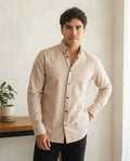 Camisa Moonkey Manga Larga Lisa Beige — Cinnamon Ridge