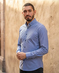 Camisa Moonkey Manga Larga Figuras Azul — Marine Layer
