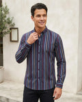 Camisa Moonkey Manga Larga Rayas Azul Marino — Atlas Navy