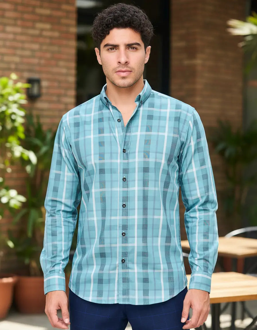 Camisa Monkey Manga Larga Cuadros Multicolor — Grey Summit