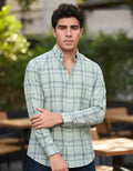Camisa Moonkey Manga Larga Cuadros Verde — Hunter Green