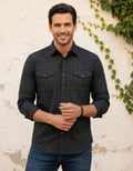 Camisa Moonkey Manga Larga Vaquera Negro — Asphalt Blue