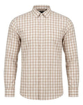 Camisa Moonkey Manga Larga Cuadros Beige — Caramel Rust