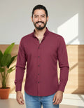 Camisa Moonkey Manga Larga Rayas Vino — Plum Velvet