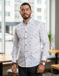 Camisa Moonkey Manga Larga Figuras Blanco — Daylight Ivory
