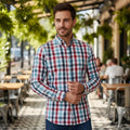 Camisa Moonkey Manga Larga Cuadros Multicolor — Void Ridge