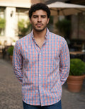 Camisa Moonkey Manga Larga Cuadros Rojo-Azul — Frost Harbor