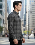 Camisa Moonkey Manga Larga Cuadros Gris — Steel Harbor