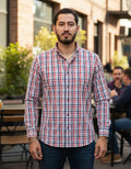 Camisa Moonkey Manga Larga Cuadros Multicolor — Safari Sand