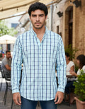 Camisa Moonkey Manga Larga Cuadros Azul Claro — Harbor Blue