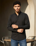 Camisa Monkey Manga Larga Lisa Negro — Tarmac Grey