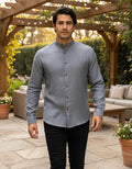 Camisa Monkey Manga Larga Lisa Gris — Foggy Bay