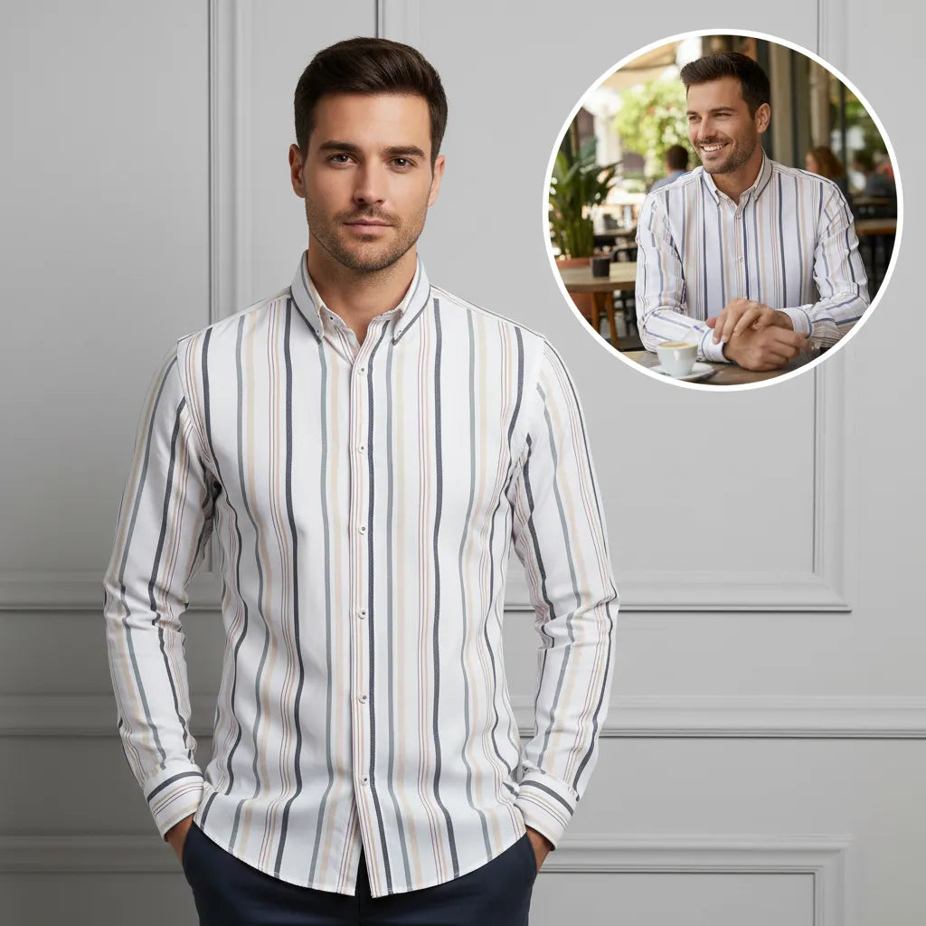 Camisa Moonkey Manga Larga Rayas Multicolor — Snow Harbor