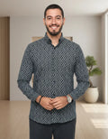 Camisa Moonkey Manga Larga Figuras Gris — Granite Sky