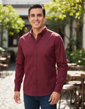 Camisa Moonkey Manga Larga Lisa Vino — Cabernet Smoke