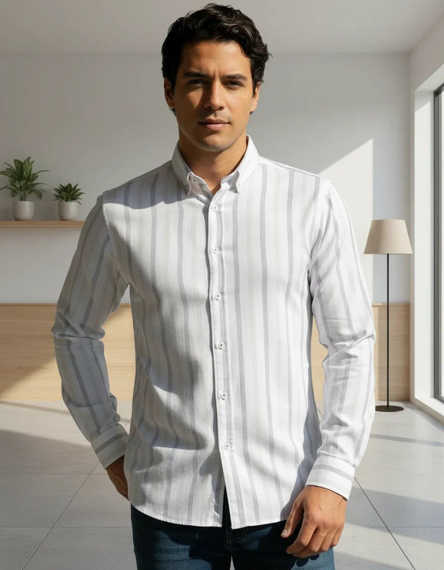 Camisa Moonkey Manga Larga Rayas Multicolor — Espresso Ridge