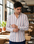 Camisa Moonkey Manga Larga Rayas Multicolor — Pearl Mist