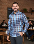Camisa Moonkey Manga Larga Cuadros Azul — Thunder Ink