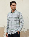 Camisa Moonkey Manga Larga Cuadros Gris — Pewter Sky