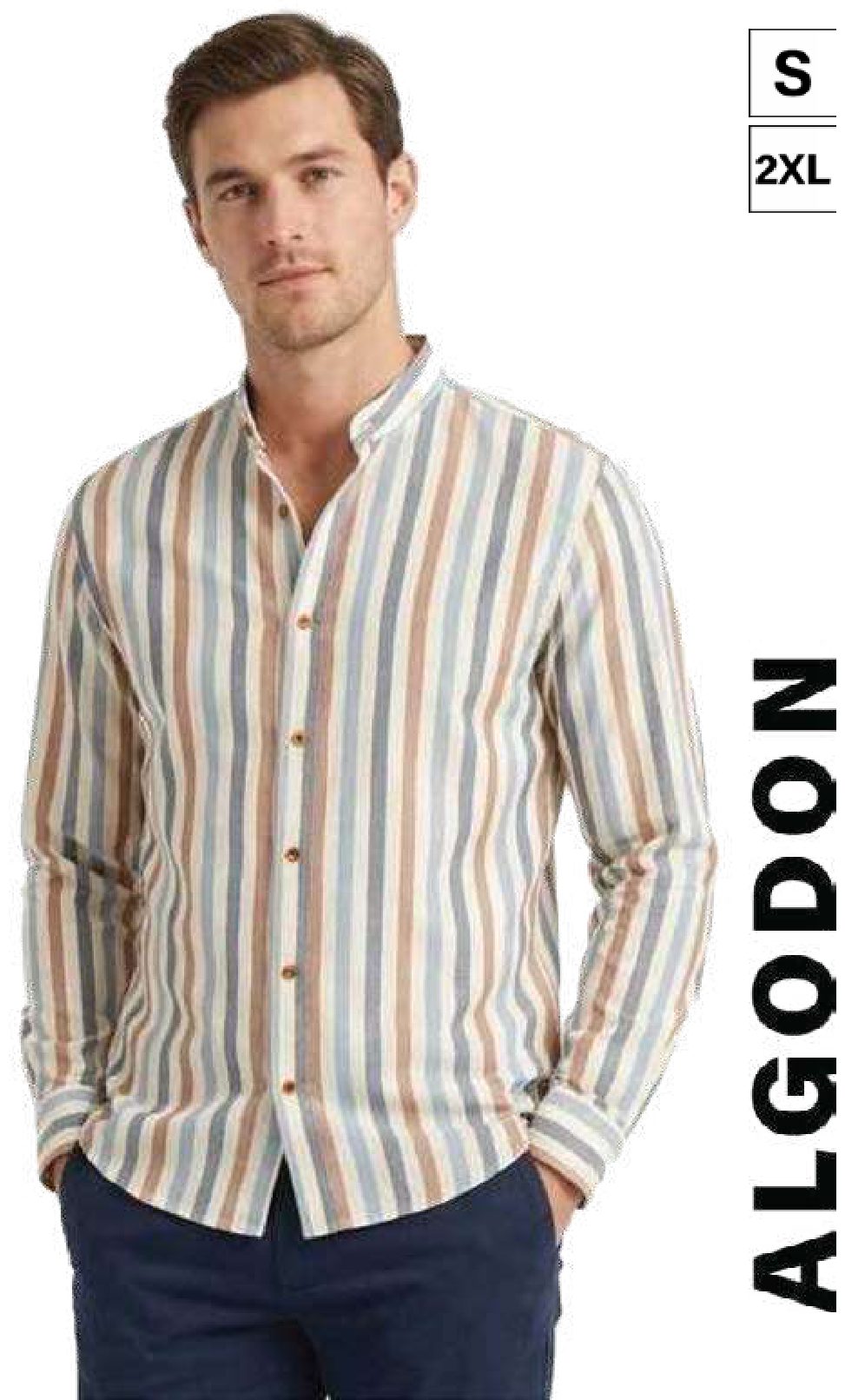 Monkey Authentic Shirts — Rayas Multicolor Comet Grey