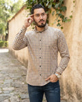 Camisa Moonkey Manga Larga Cuadros Amarillo — Marigold Field