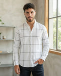 Camisa Moonkey Manga Larga Cuadros Blanco — Coconut Dusk