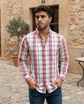 Camisa Moonkey Manga Larga Cuadros Multicolor — Terracotta Dusk