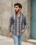Camisa Moonkey Manga Larga Cuadros Gris — Monsoon Grey