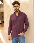 Camisa Moonkey Manga Larga Lisa Vino — Firebrick Ember