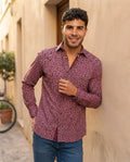 Camisa Monkey Manga Larga Figuras Vino — Mulberry Wine